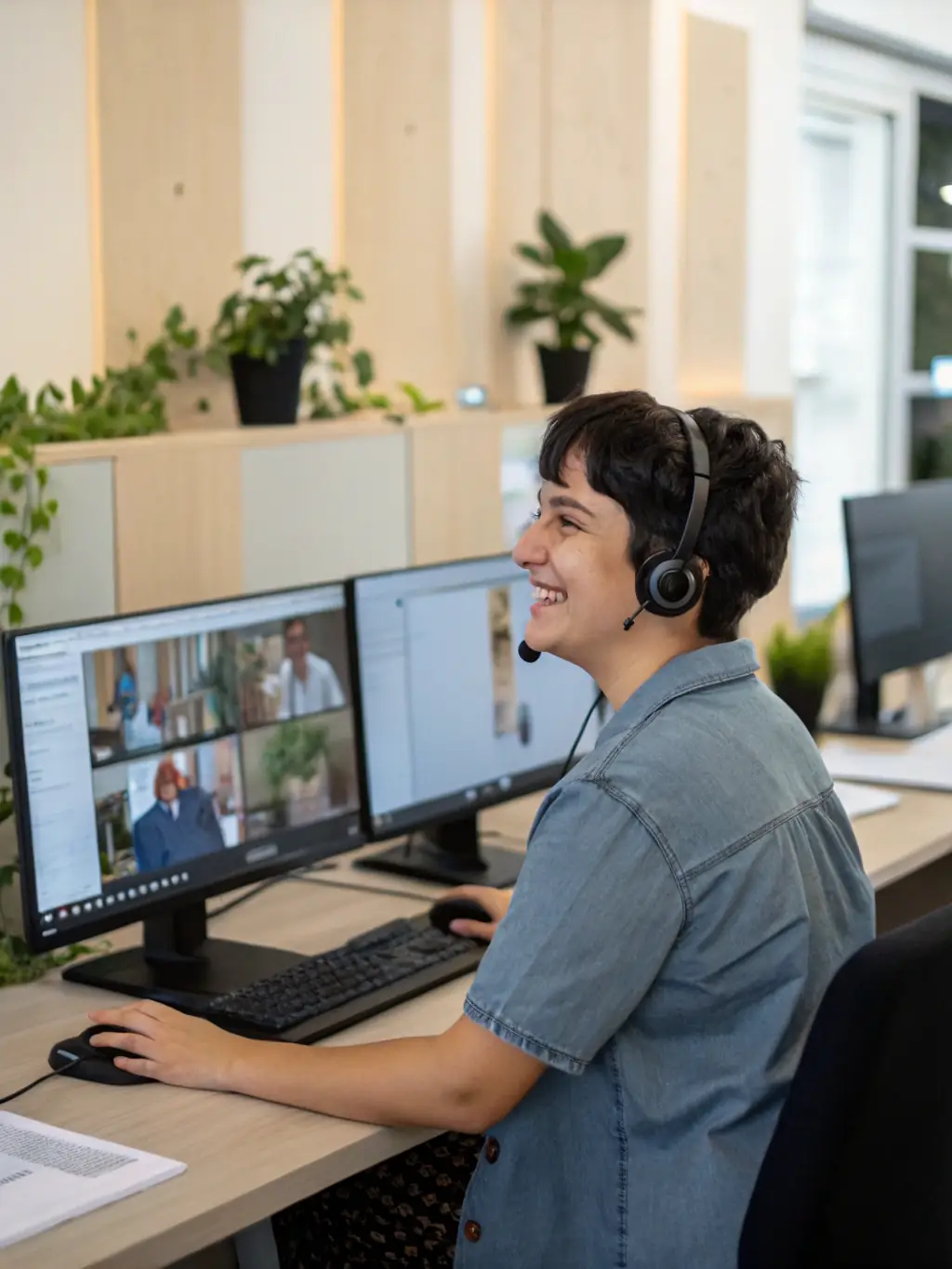 A technician providing remote support to a client, showcasing quick and efficient problem resolution.