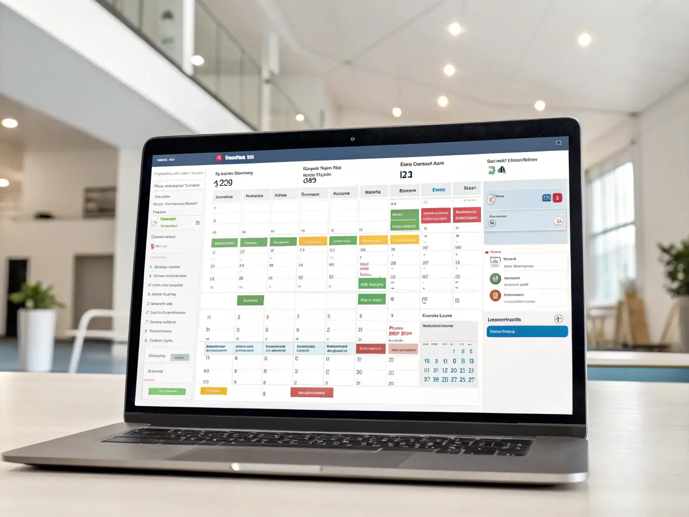 A calendar and scheduling software interface displayed on a computer screen, representing effective scheduling and appointment management.