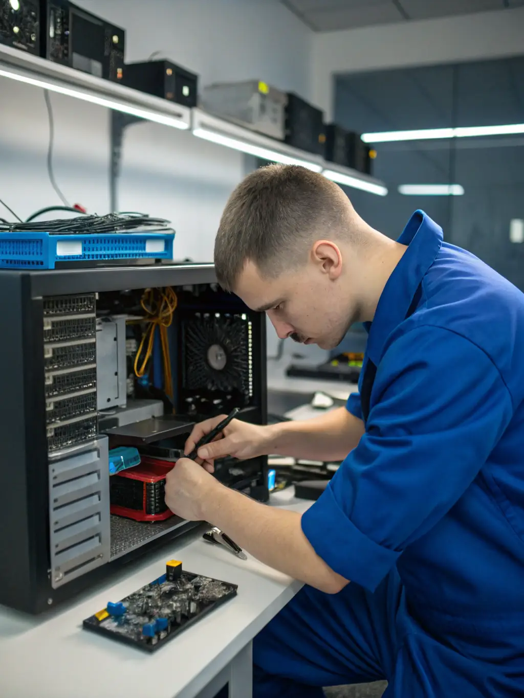 A laptop being upgraded with new components, illustrating Kumar Hi-Tech Computers' upgrade services.